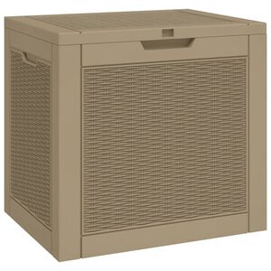 vidaXL opbevaringskasse til haven 55,5x43x53 cm polypropylen lysebrun