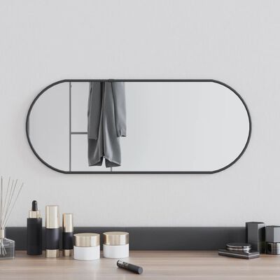 vidaXL vægspejl 60x25 cm oval sort