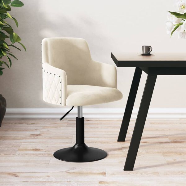 vidaXL drejelig spisebordsstol fl&oslash;jl cremefarvet