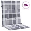 vidaXL stolehynde m. lav ryg 6 stk. 100x50x3 cm oxfordstof gråternet