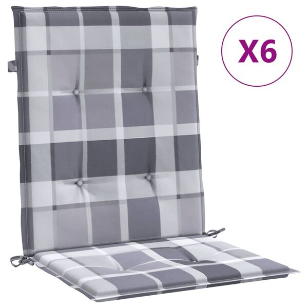 vidaXL stolehynde m. lav ryg 6 stk. 100x50x3 cm oxfordstof gråternet