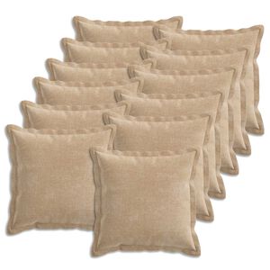 vidaXL Pudebetr&aelig;k 12 stk. HOUTEN Gr&aring;brun 40 x 40 cm Chenille Stof
