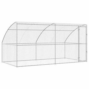 vidaXL Hundehus 2 pcs S&oslash;lv 4 x 2 x 2 m Galvaniseret st&aring;l