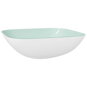 vidaXL h&aring;ndvask 42x42x14 cm glas hvid