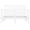 vidaXL sengeramme 150x200 cm King Size massivt tr&aelig; hvid