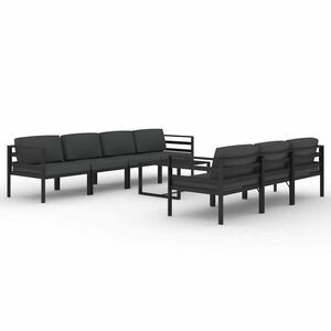 vidaXL lounges&aelig;t til haven 8 dele med hynder aluminium antracitgr&aring;
