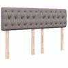 vidaXL Ottoman seng med madras & LEDs Taupe 140x200 cm Stof