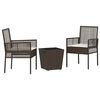 vidaXL Have Bistro S&aelig;t 3 stk. Brun polyrattan