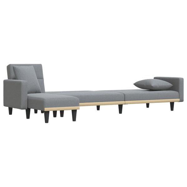 vidaXL L-formet sovesofa 275x140x70 cm stof lysegr&aring;