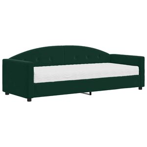vidaXL daybed med madras 80x200 cm velour m&oslash;rkegr&oslash;n