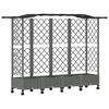 vidaXL H&aelig;vet Bed med Trellis og Tag Lysegr&aring; 203,5 x 40 x 129 cm PP