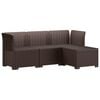 vidaXL 4-personers Have Sofa Rattan Look PP Brun