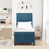 vidaXL Box spring seng med madras M&oslash;rk bl&aring; 80 x 200 cm Stof