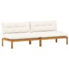 vidaXL Midter Sofa Enhed 2 stk. Naturlig og Creme Hvid Akacietr&aelig;