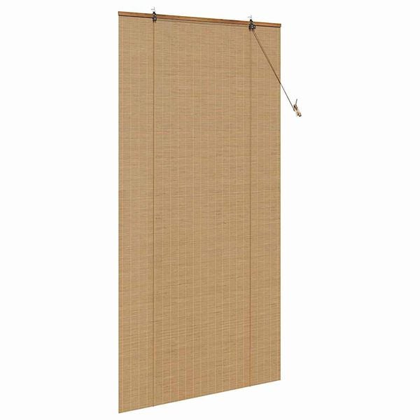vidaXL Rullegardin med gardiner Brun 120 x 220 cm Bambus