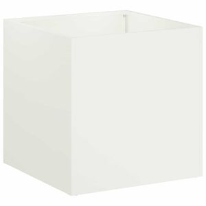 vidaXL Have Blomsterkrukke Hvid 20 x 20 x 20 cm Koldvalset st&aring;l