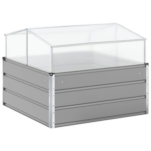 vidaXL Plantekasse Lysegr&aring; 100 x 100 x 77 cm Galvaniseret st&aring;l