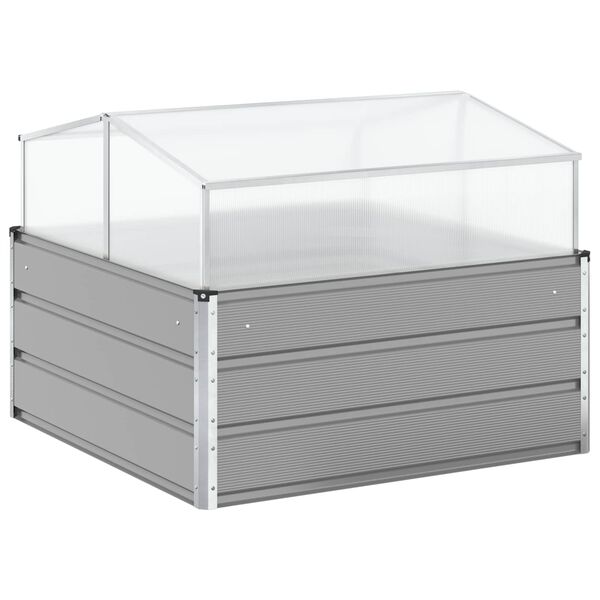 vidaXL Plantekasse Lysegr&aring; 100 x 100 x 77 cm Galvaniseret st&aring;l