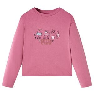 vidaXL Lang&aelig;rmet T-shirt til b&oslash;rn str. 104 cm pink