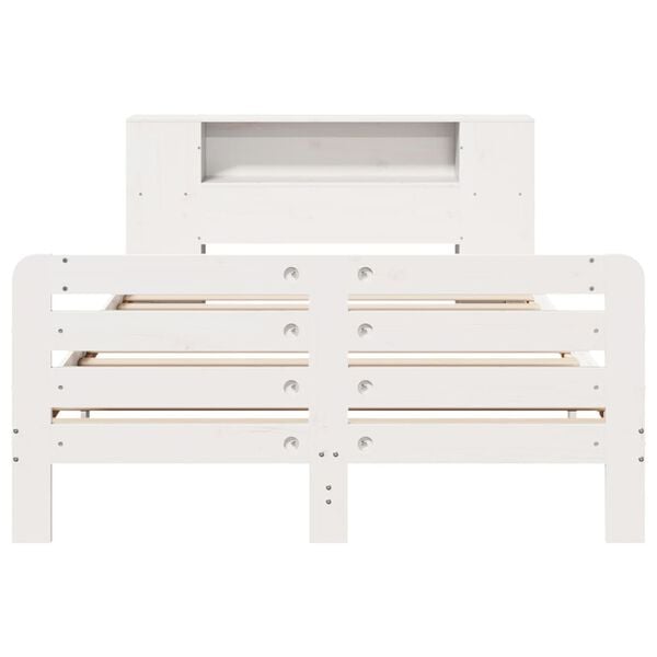 vidaXL sengeramme uden madras 140x190 cm massivt fyrretr&aelig; hvid