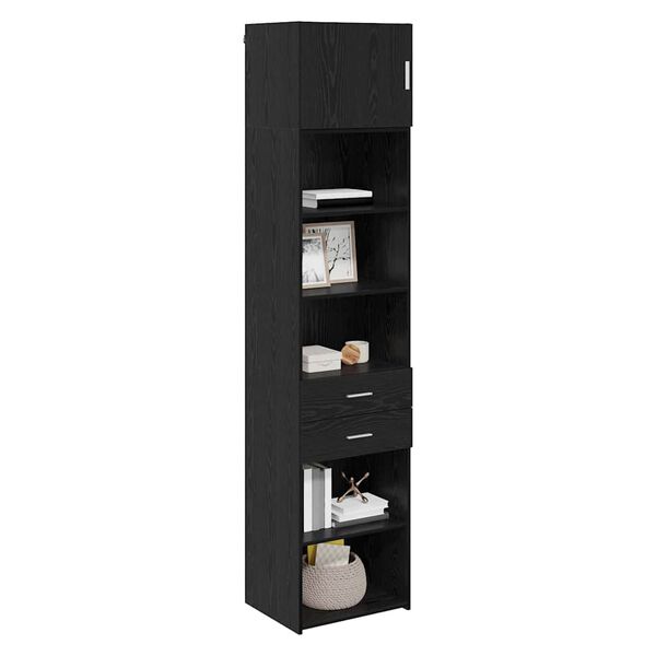 vidaXL Highboard med skuffe Sort eg 50 x 42,5 x 225 cm Konstrueret tr&aelig;