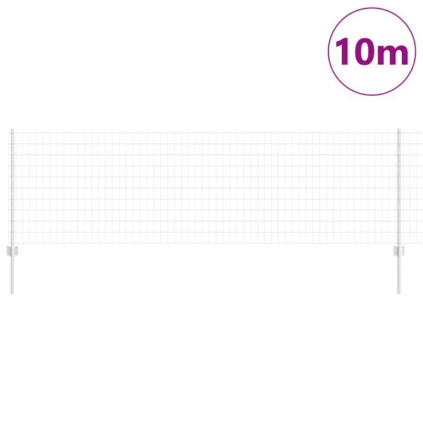 vidaXL Hegn med post S&oslash;lv 0,8 x 10 m St&aring;l