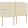 vidaXL kontinentalseng med madras 200x200 cm stof cremefarvet