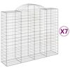 vidaXL buede gabionkurve 7 stk. 200x50x160/180 cm galvaniseret jern
