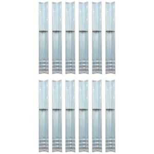vidaXL L-formede jordankre 12 stk. galvaniseret st&aring;l 5 x 5 x 50 cm