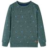Sweatshirt til b&oslash;rn m&oslash;rkegr&oslash;nmeleret str. 128