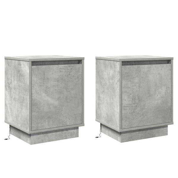 vidaXL Natskab 2 pcs Beton Gr&aring; 39 x 34,5 x 50 cm Konstrueret tr&aelig;