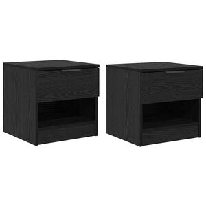 vidaXL Sengeskab 2 pcs Sort eg 40 x 39 x 40 cm Konstrueret tr&aelig;