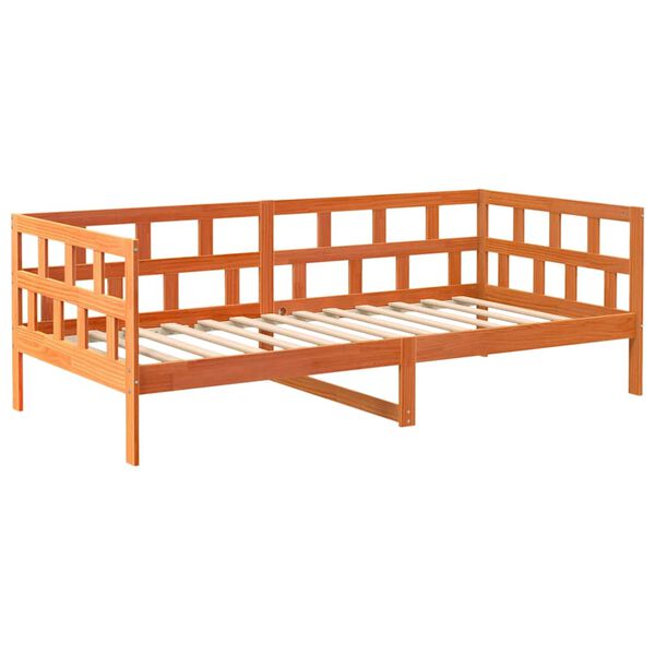 vidaXL daybed uden madras 90x190 cm massivt fyrretræ gyldenbrun