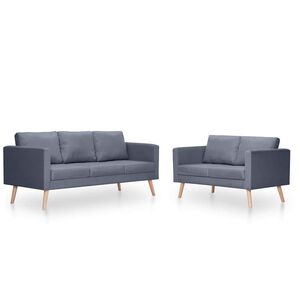 vidaXL sofas&aelig;t 2-pers. og 3-pers. sofa stof m&oslash;rkegr&aring;