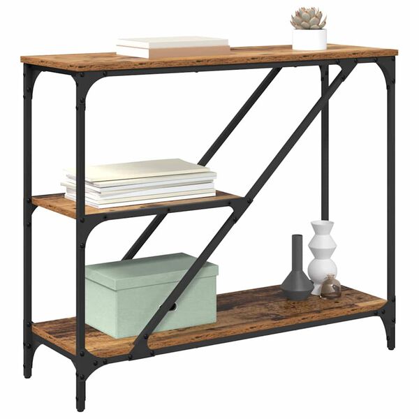 vidaXL Konsolbord Gammelt tr&aelig; 88,5 x 30 x 75 cm Konstrueret tr&aelig;