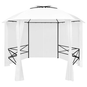 vidaXL havetelt med gardiner 360x312x265 cm 180 g/m&sup2; hvid