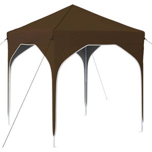 vidaXL Pop-up Festtelt 194 x 194 x 245 cm Gr&aring;brun
