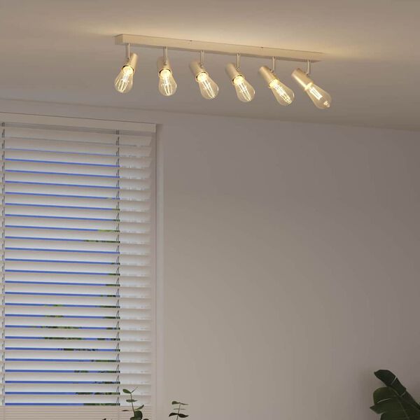 vidaXL Loftsspot med spotlights Nikkel 73 x 6,5 x 11,5 cm Metal