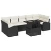 vidaXL Havesofa S&aelig;t 8 stk. Sort polyrattan