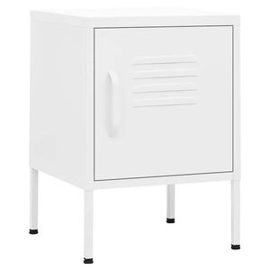 vidaXL natbord 35x35x51 cm st&aring;l hvid