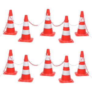 vidaXL trafikkegles&aelig;t med 10 m k&aelig;de r&oslash;d og hvid