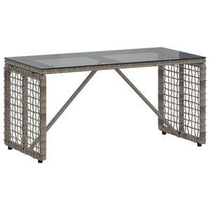 vidaXL Udend&oslash;rs Bord Gr&aring; og sort 80 x 40 x 40 cm PE Rattan og Glas