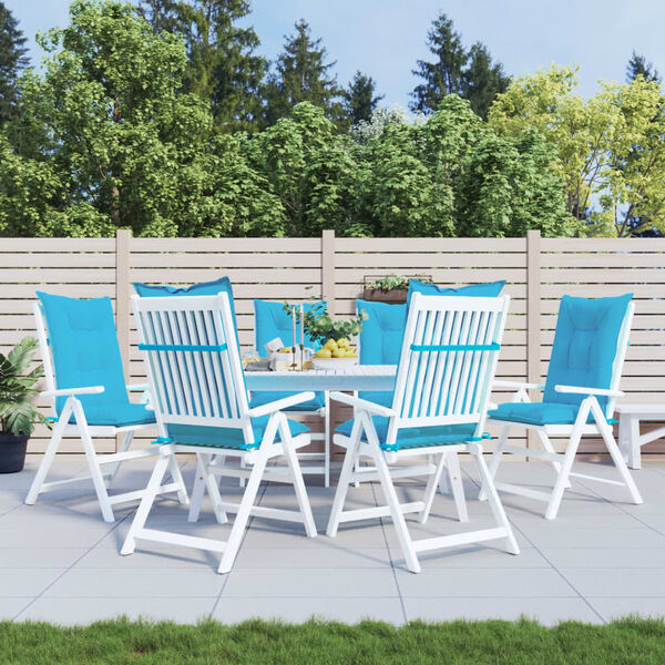 vidaXL stolehynder m. h&oslash;j ryg 6 stk. 120x50x7 cm stof turkis