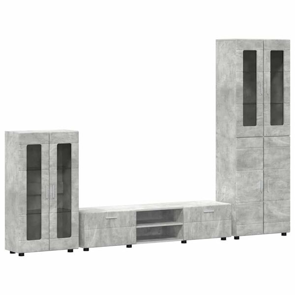 vidaXL TV-m&oslash;bels&aelig;t med skuffe med d&oslash;r FLORIN Beton Gr&aring; Konstrueret tr&aelig;