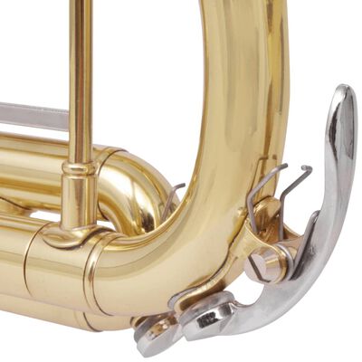 vidaXL trompet gul messing med guldlakering Bb