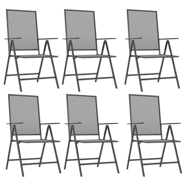 vidaXL spisebordssæt til haven 7 dele stål antracitgrå