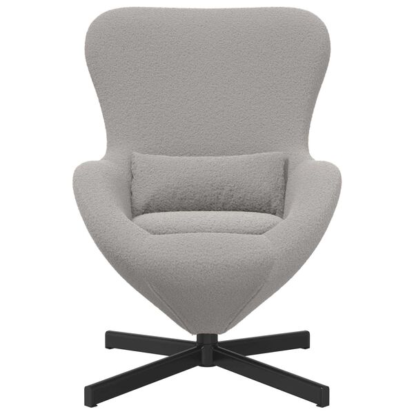 vidaXL &AElig;ggestol Lysegr&aring; 63 x 73 x 90 cm Stof