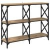 vidaXL Konsolbord Artisan Egetr&aelig; 100 x 28 x 80,5 cm Konstrueret tr&aelig;