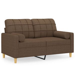 vidaXL 2-personers sofa med pyntepuder 120 cm stof brun