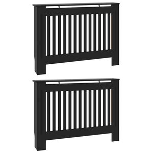 vidaXL Radiatorcover 2 stk. Sort 112 x 19 x 81,5 cm Konstrueret tr&aelig;